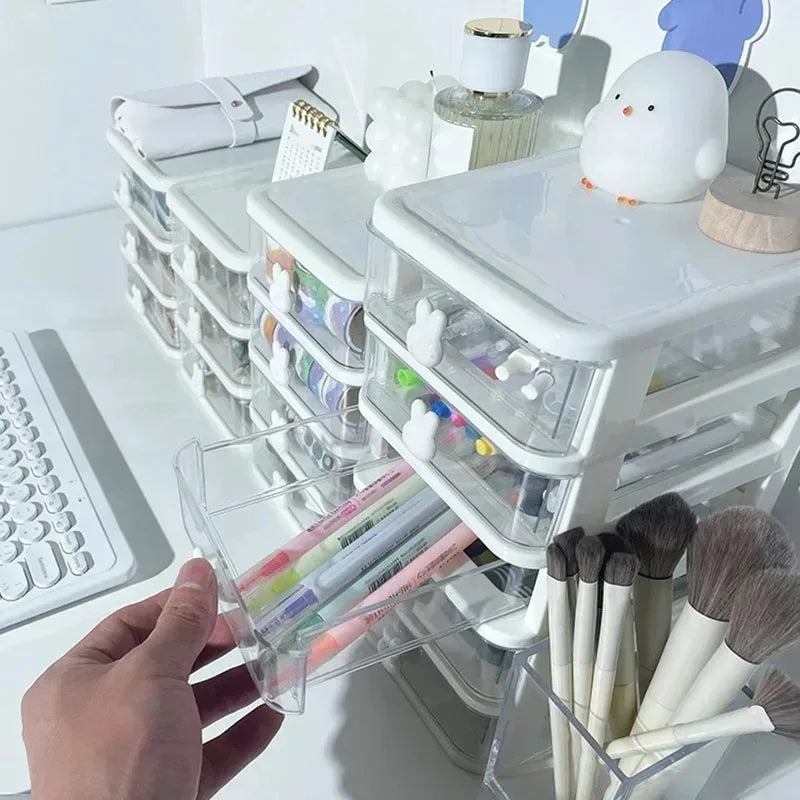 2-5 Tier Clear Desktop Drawer Organizer for Desk & Vanity - 2