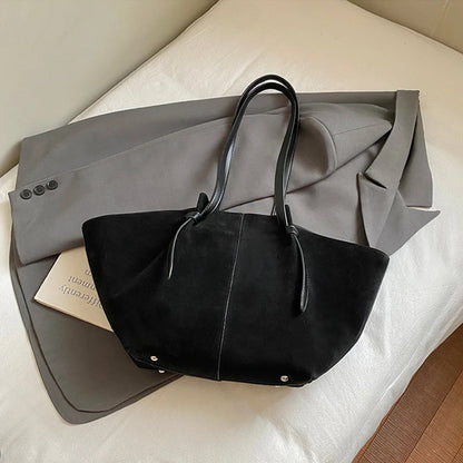 Luxury Retro Suede Shoulder Tote