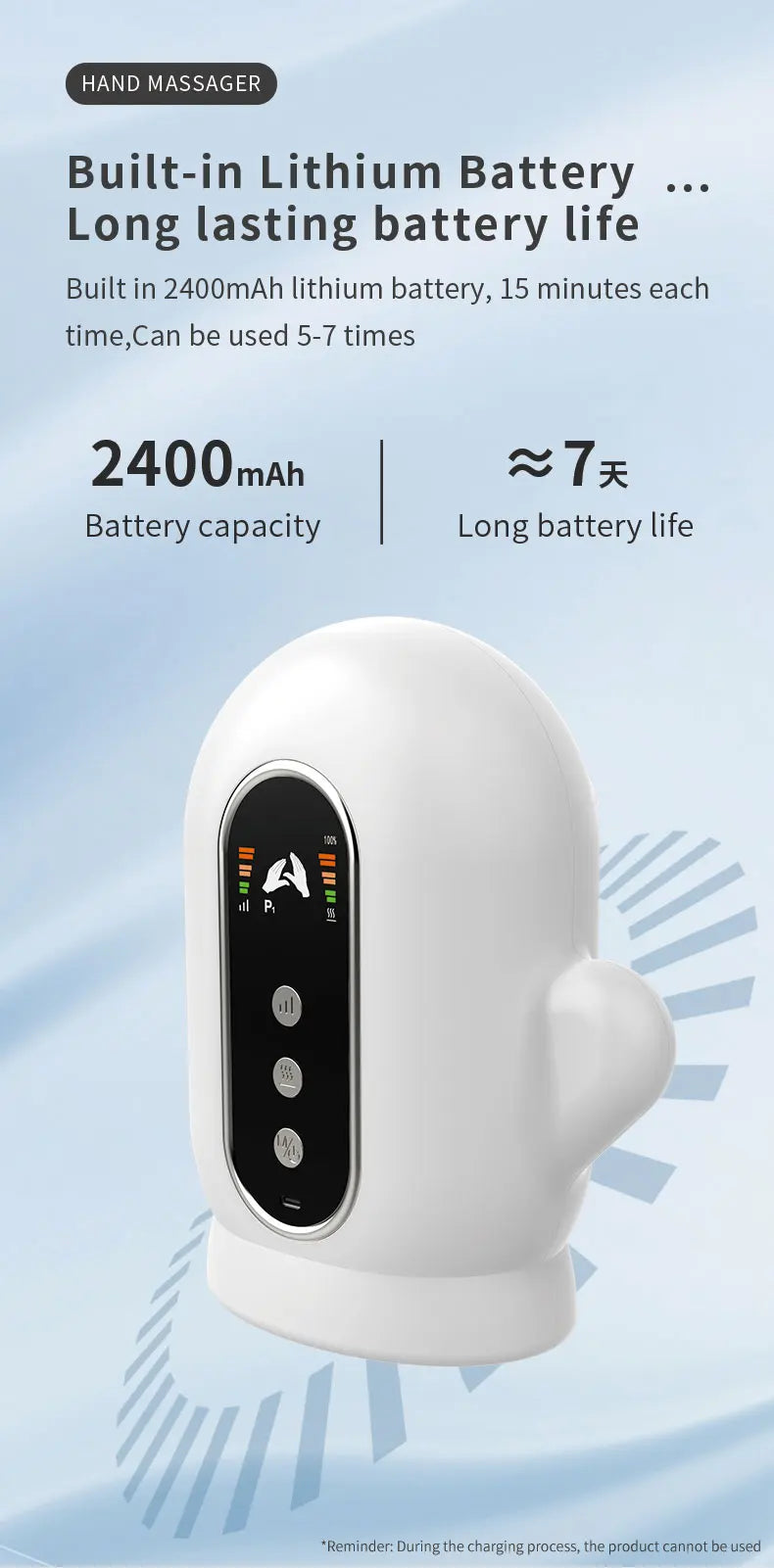 Electric Hand Massager with Air Compression, Heat Therapy & UV Sterilization - 14