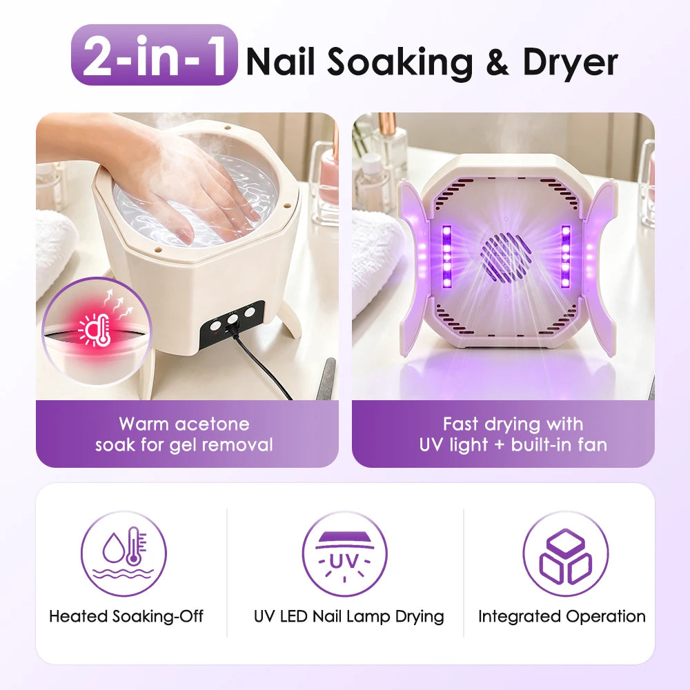 2-in-1 Electric Nail Gel Polish Remover and UV LED Curing Dryer Machine - 2