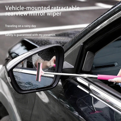 Telescopic Car Rearview Mirror Wiper - Clear View Rain & Fog Cleaner
