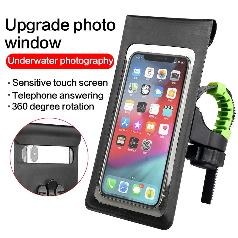 Waterproof 360° Rotating Bike Phone Mount for 6.5-inch Smartphones