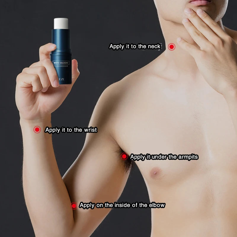 Solid Cologne Stick for Men - Portable Long-Lasting Fresh Scent