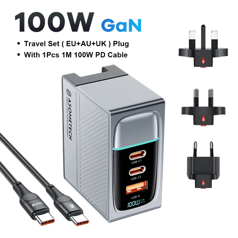 100W GaN USB-C Fast Charger - Multi-Port PD Quick Charging Adapter - 29