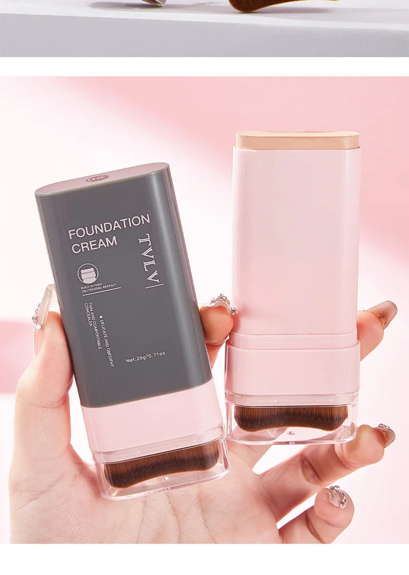 TVLV Concealing Foundation Stick - Waterproof Cream Foundation with Brush - 18