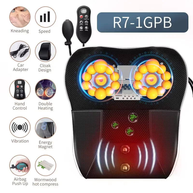 Electric Neck & Back Massage Pillow with Heat & Deep Tissue Kneading - 29