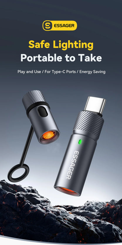 Portable Type-C Flameless Tungsten Electric Lighter – Compact & Safe