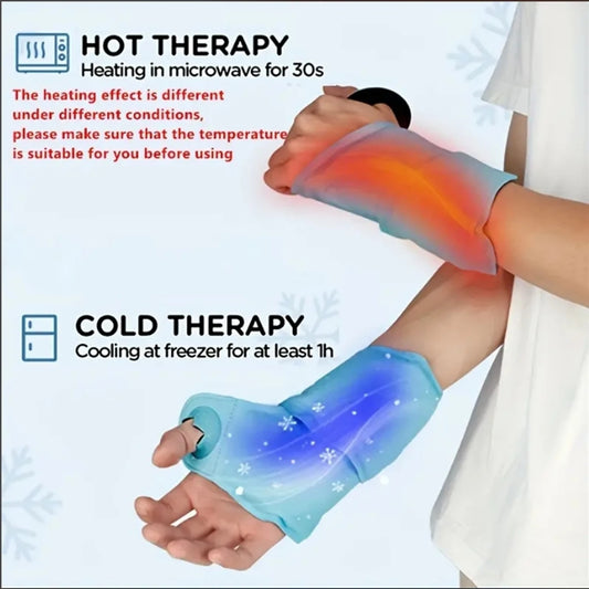 Hot & Cold Gel Ice Pack Wrap for Wrist Carpal Tunnel & Joint Pain Relief