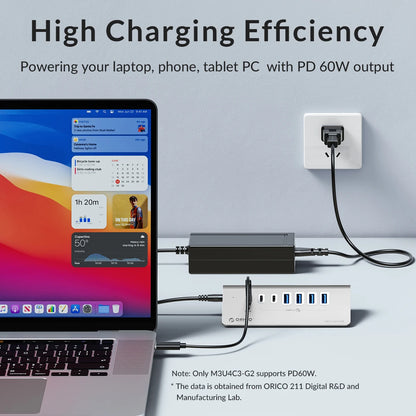 7-Port Powered USB 3.2 Hub with Fast Charging for Laptop & PC