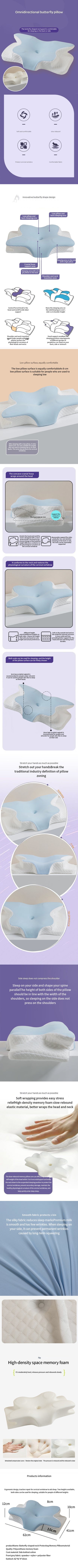 Cooling Memory Foam Cervical Pillow for Neck Pain & Comfortable Sleep