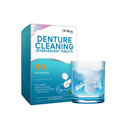 Denture Cleaning Effervescent Tablets - Antibacterial Retainer & Aligners Cleaner