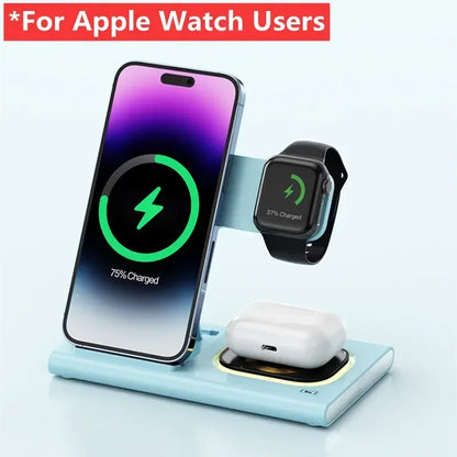3-in-1 Foldable Wireless Charging Station for iPhone, Apple Watch & AirPods