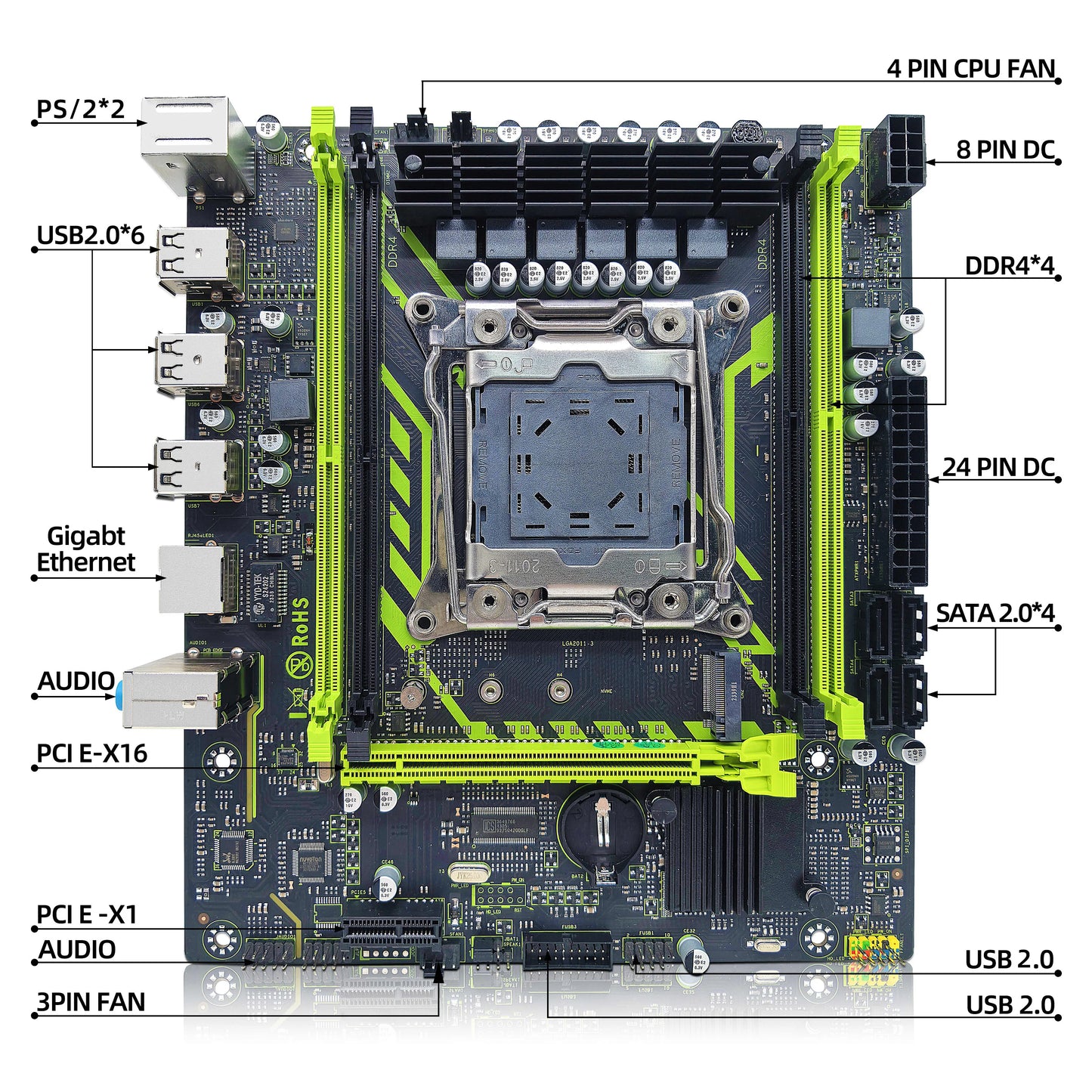ZSUS X99 LGA2011-3 Motherboard Kit with Xeon E5-2630 v4 & 16GB DDR4 RAM