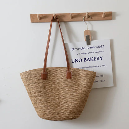 Luxury Bohemian Knitted Straw Tote