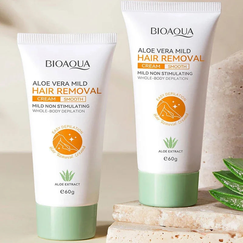 Gentle Aloe Vera Hair Removal Cream for Painless Full Body Smoothing