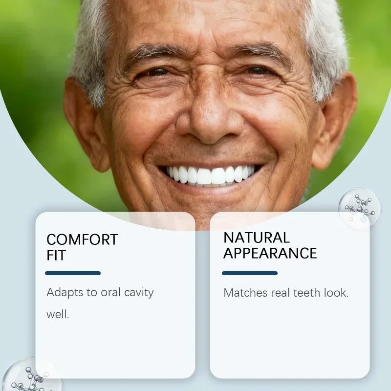Instant Smile Cosmetic Dentures - Natural Looking Upper & Lower Teeth Veneers