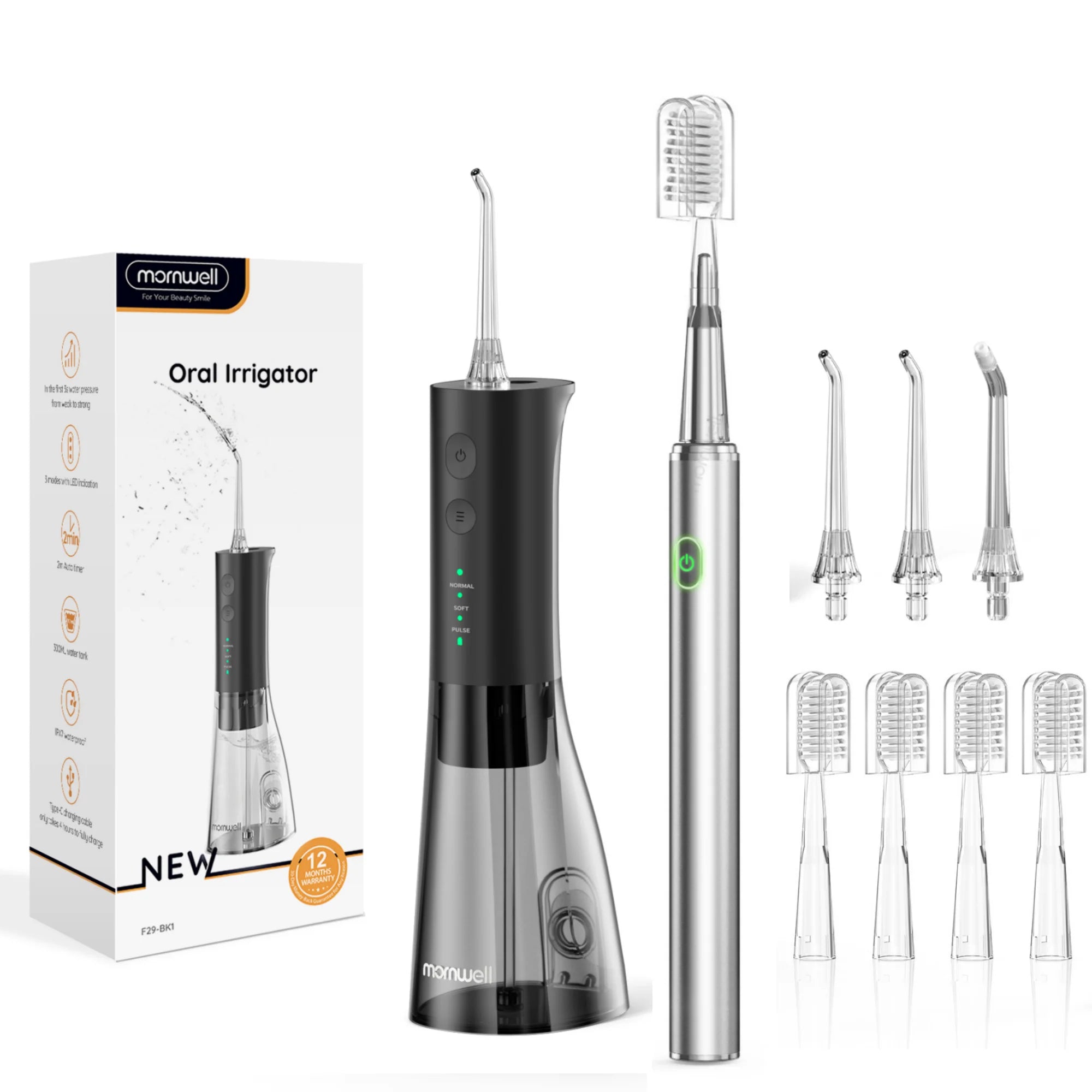 Portable Oral Irrigator & Sonic Toothbrush Combo Set for Deep Teeth Cleaning - 21