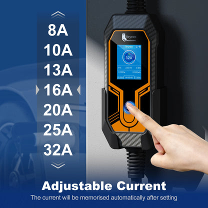 7KW Portable EV Charger for Tesla - Level 2 Adjustable Current Wallbox 5m