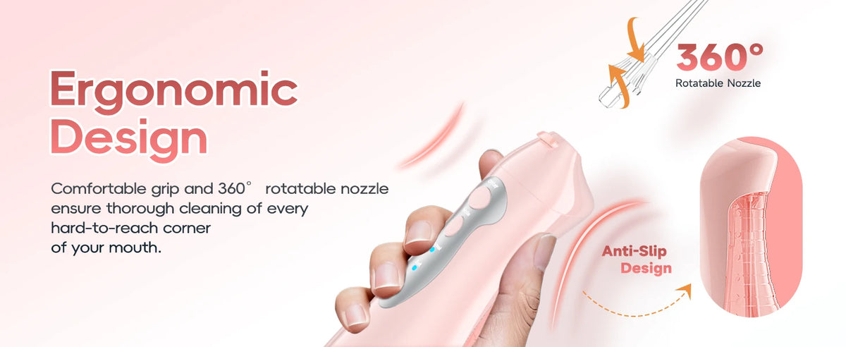 Portable Rechargeable Cordless Water Flosser for Teeth Deep Cleaning