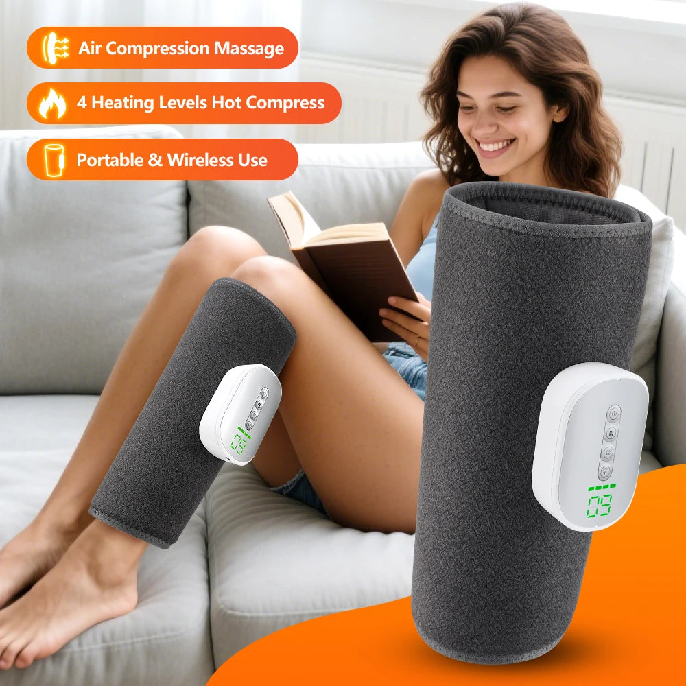 Cordless Air Compression Leg Massager with Heat for Calf Pain Relief - 7