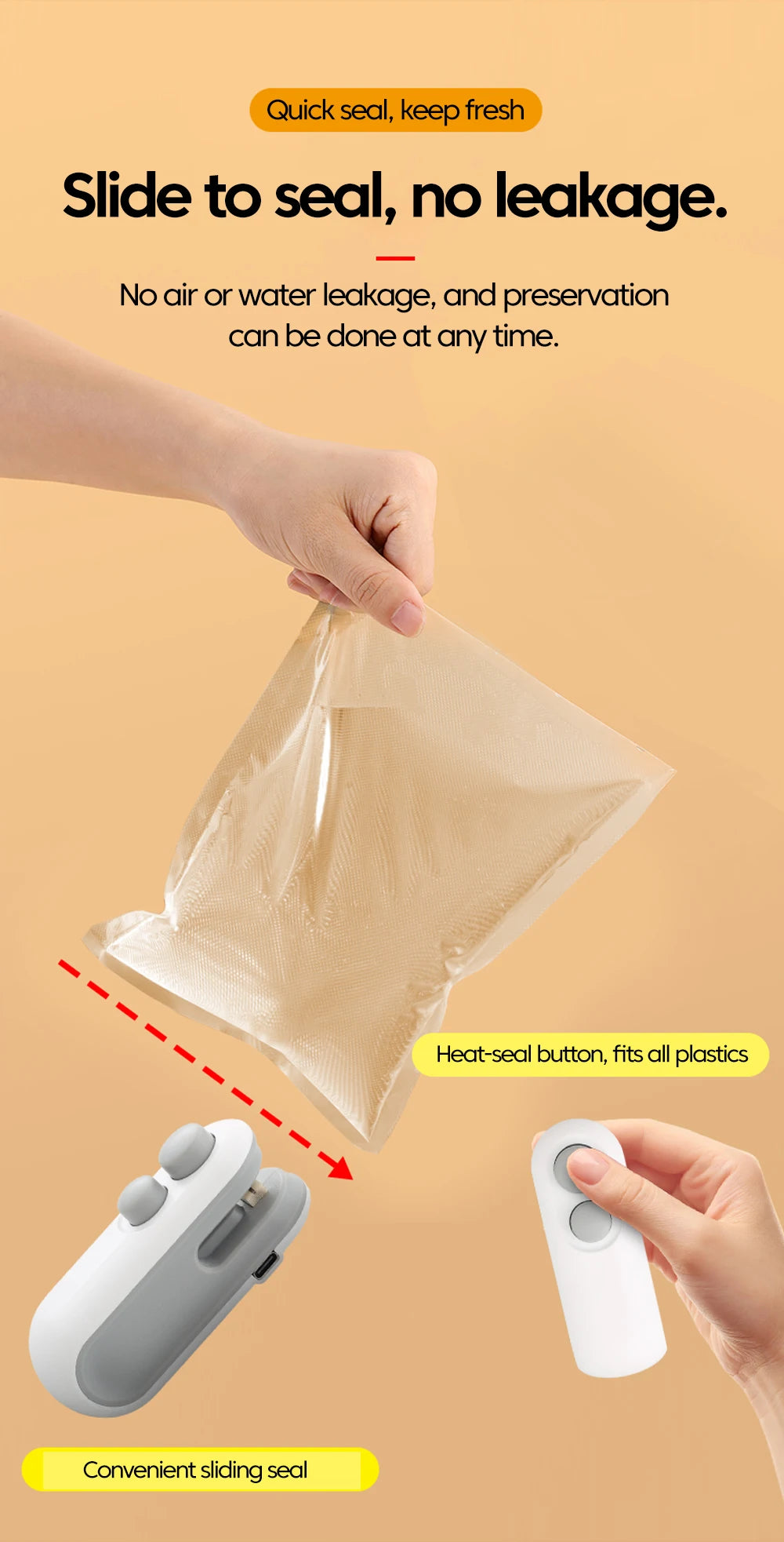 2-in-1 Mini Portable Heat Bag Sealer for Food Preservation & Storage - 15