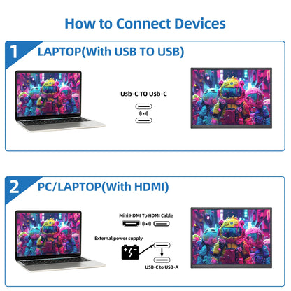 10.5" Portable Monitor 1920x1280 IPS HDR Gaming Display for Laptop & Console