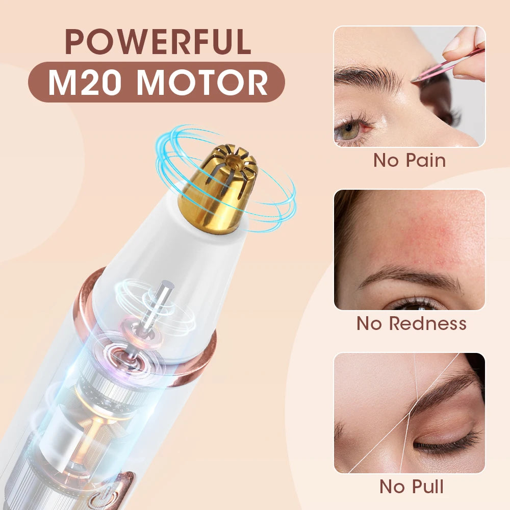 2-in-1 Electric Eyebrow and Nose Hair Trimmer - Painless Grooming Tool - 4
