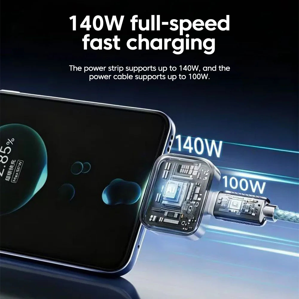 Smart Auto-Disconnect USB-C Fast Charger - 120W Battery Protection Adapter