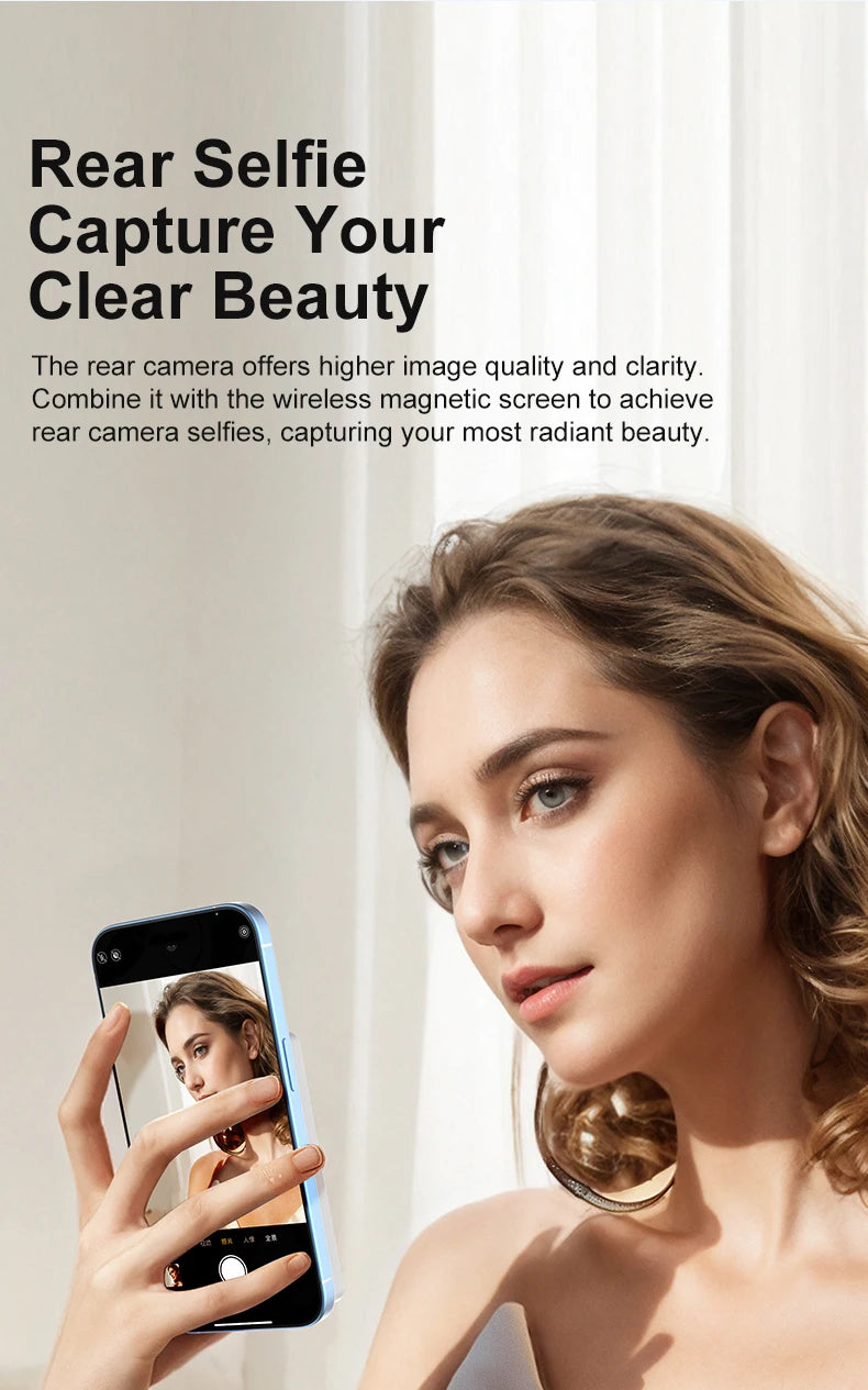 Magnetic Phone Monitor: HD Wireless External Screen for Selfie & Vlogging - 19