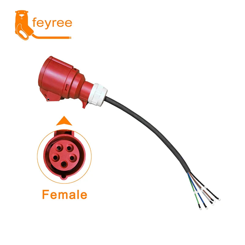 EV Charging Adapter: Schuko Plug to 5-Pin CEE Red Socket (16A 3.5KW)