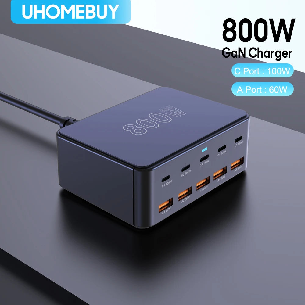100W GaN Desktop Fast Charging Station - 10-Port USB-C & USB-A Power Hub