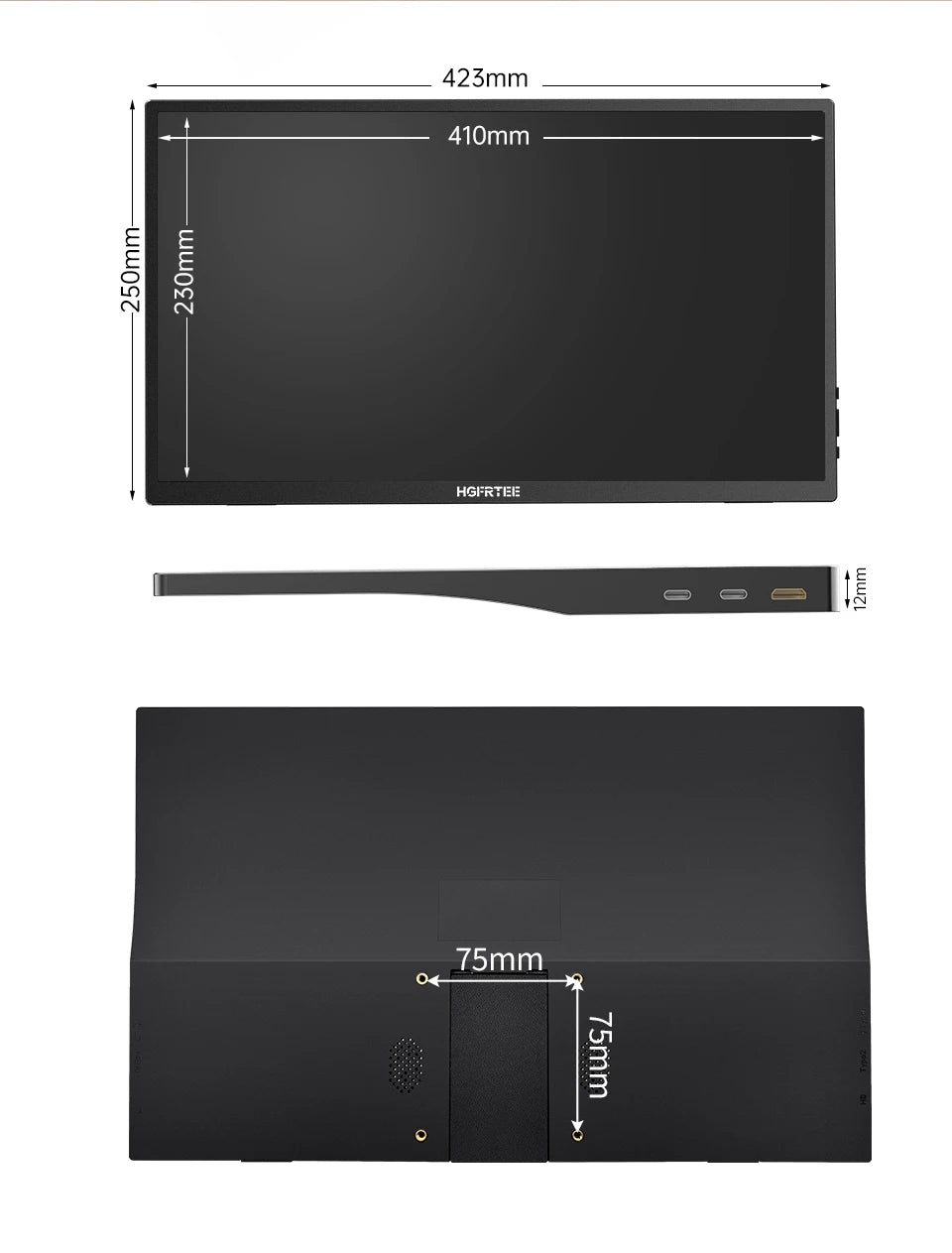 18.5" Portable Monitor 120Hz 100% sRGB HDR Gaming & Laptop Display - 16