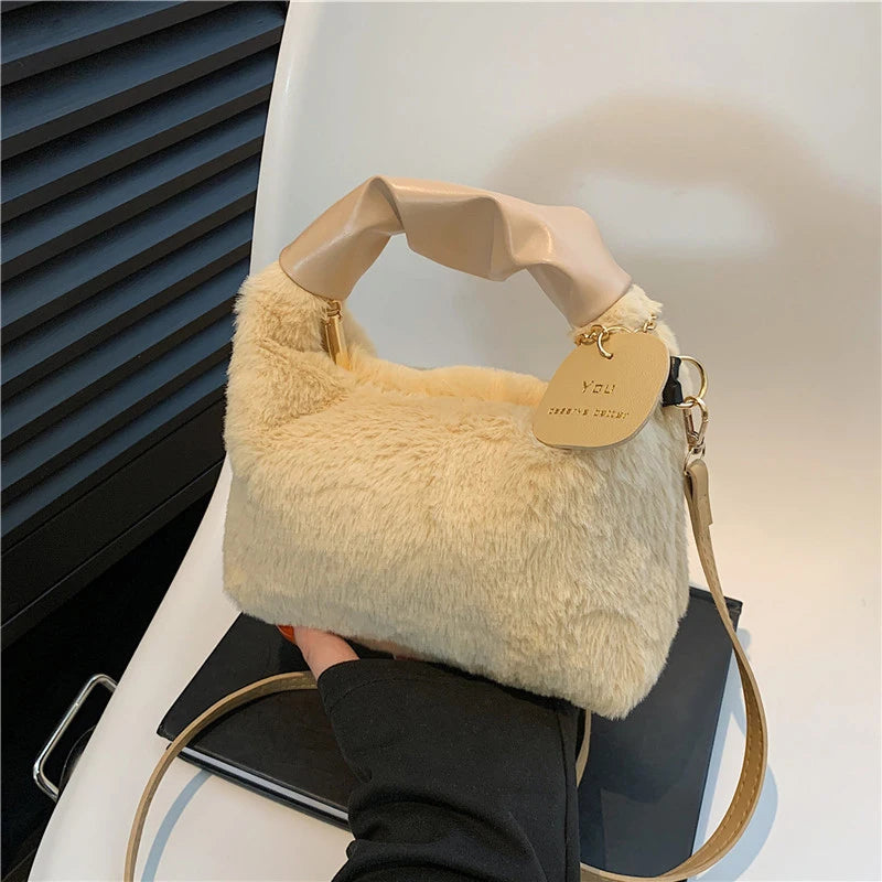 Luxury Plush Ruched Handbag
