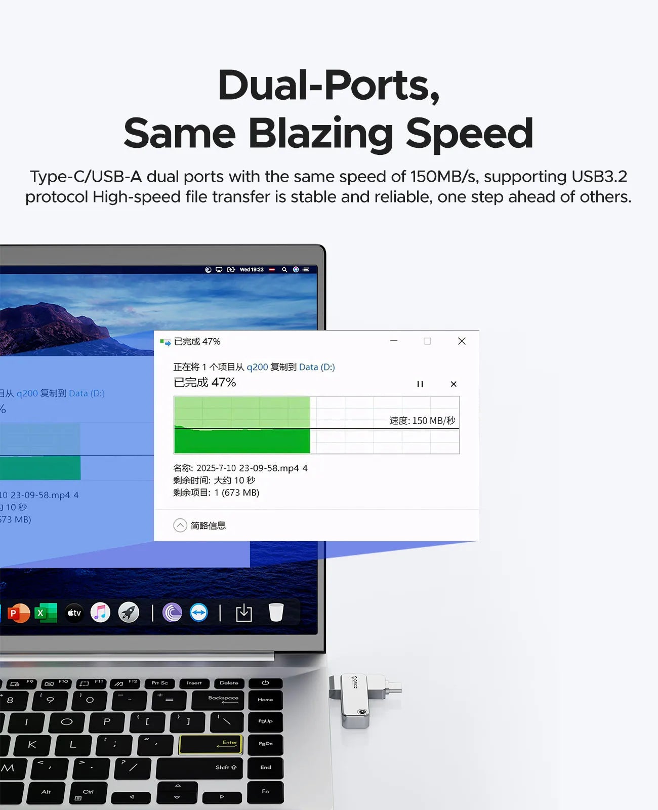 Dual USB-C & USB-A High-Speed Flash Drive - Durable Metal Storage for All Devices