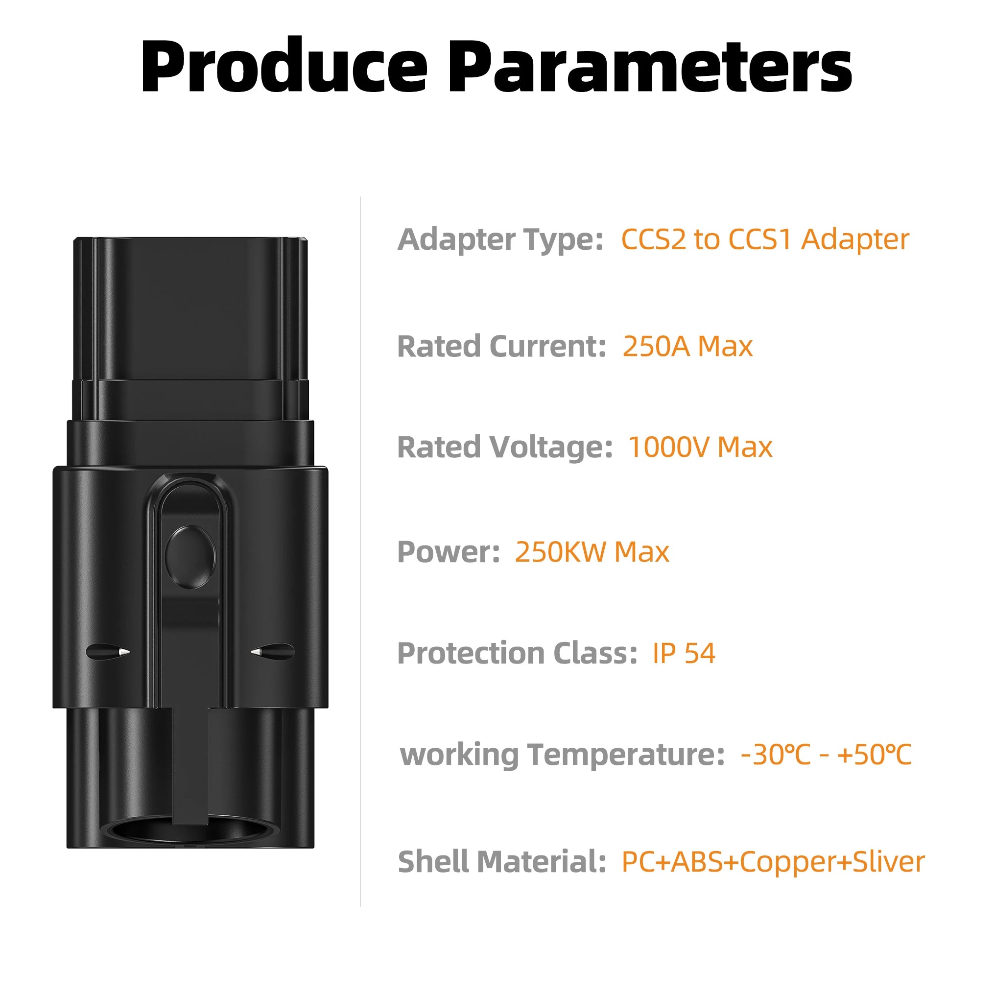 CCS2 to CCS1 EV Fast Charging Adapter for US Electric Vehicles in Europe - 8