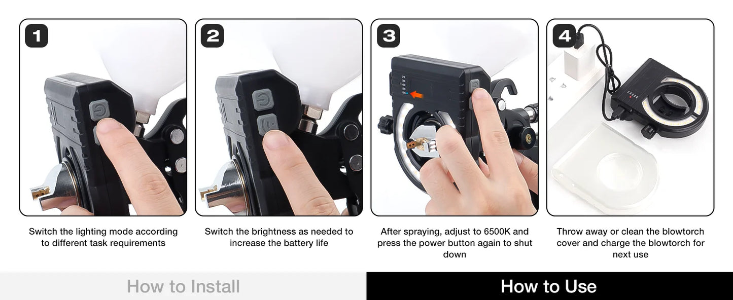 Universal Spray Gun Light - Adjustable LED Paint Fill Light for Car & Furniture Painting