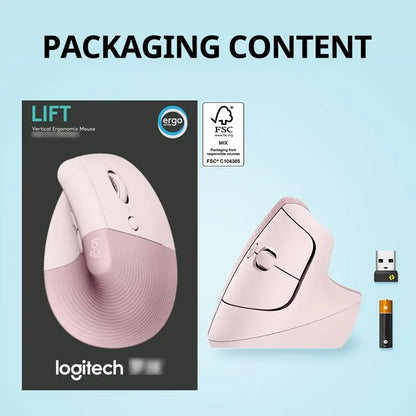 Ergonomic Vertical Wireless Mouse - Silent Bluetooth Optical Mouse