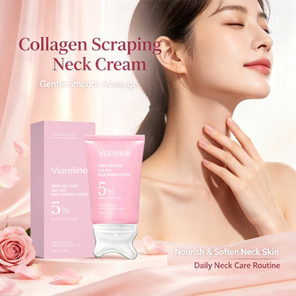 Collagen Neck Firming Cream with Integrated Gua Sha Massage Applicator