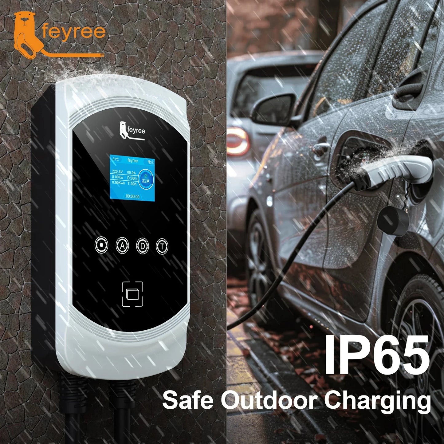 Smart EV Charging Station: Type 2 Wallbox with WiFi, App & Load Balancing