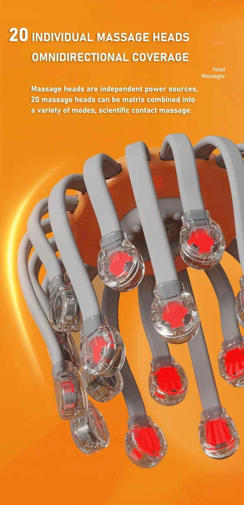 Electric Scalp Massager with Red Light & Vibration Therapy - 2
