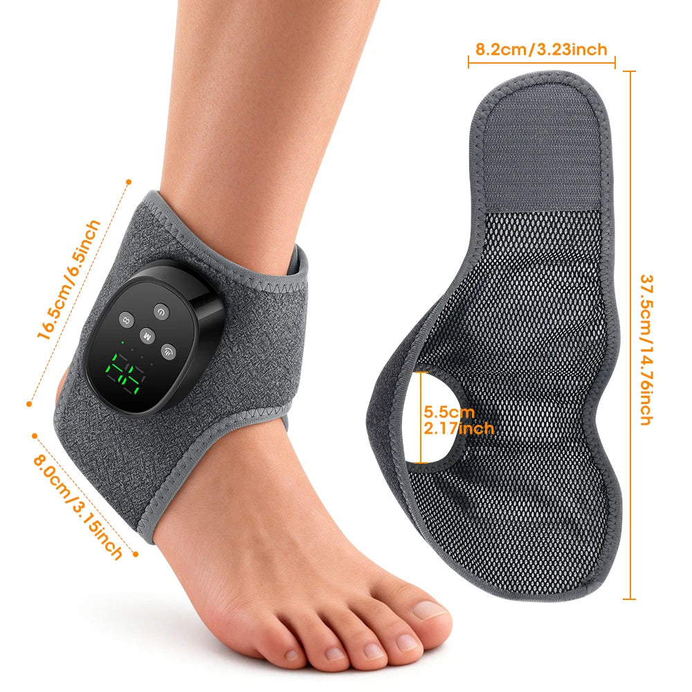 Wireless Heated Ankle Massager with Vibration Therapy for Joint Pain Relief - 17