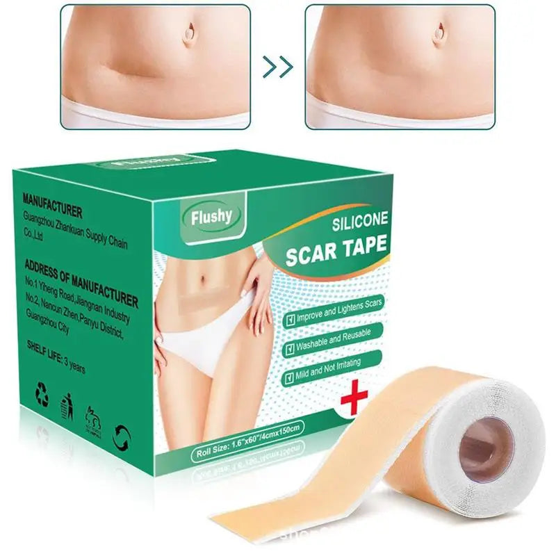 Silicone Scar Removal Tape - Waterproof, Reusable Adhesive Gel Sheet for Scar Repair - 1