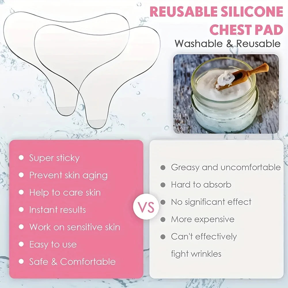 Anti-Wrinkle Silicone Chest Pad - Reusable Smoothing Skin Care Patch
