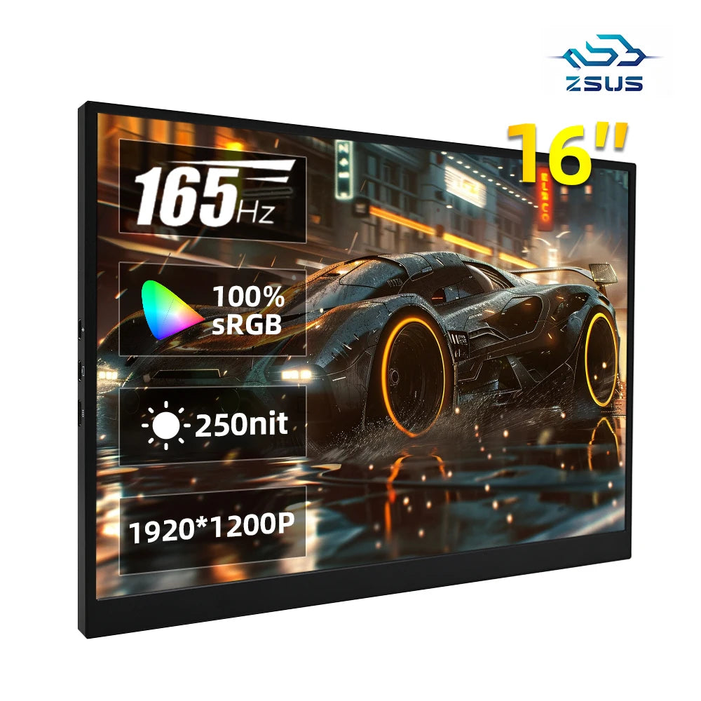 16" Portable Gaming Monitor, 165Hz 1200P IPS Display for Laptop & Console - 1