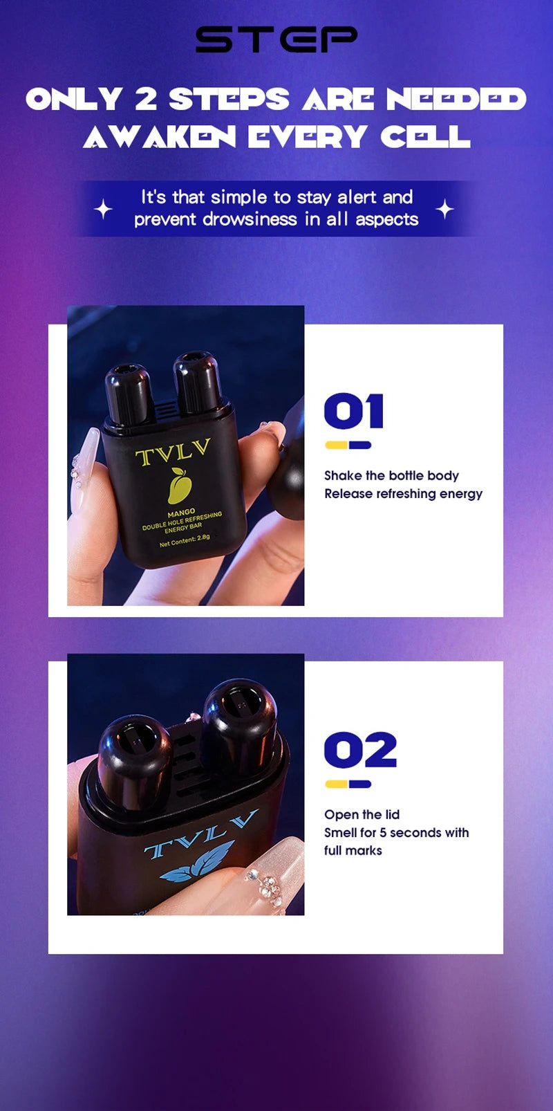 Dual Hole Aromatherapy Energy Stick – Fast Natural Refreshment & Mental Focus - 16