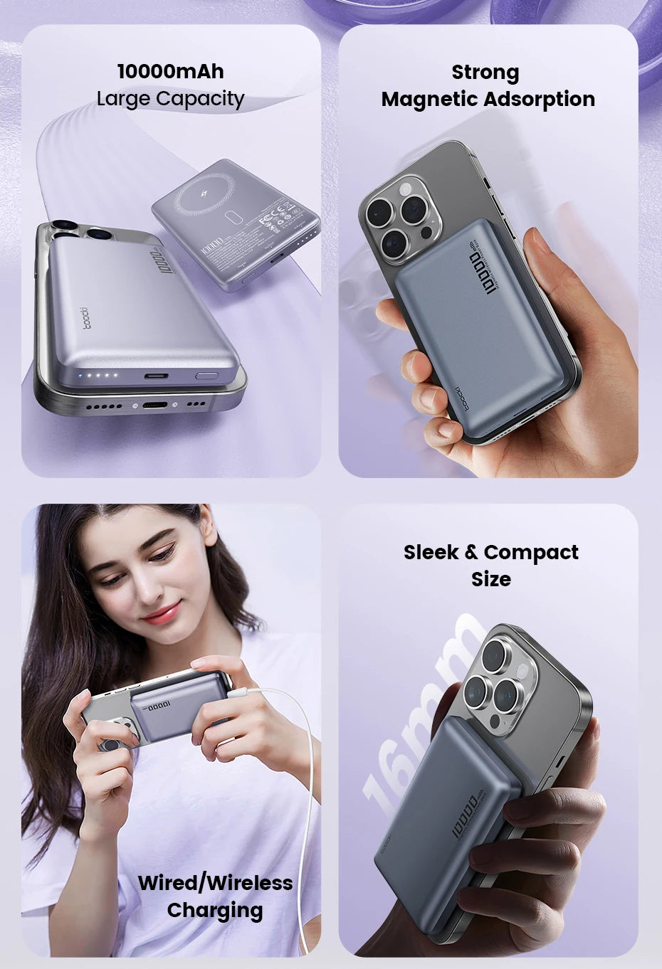 Magnetic Wireless Power Bank 10000mAh 20W Fast Charger for iPhone