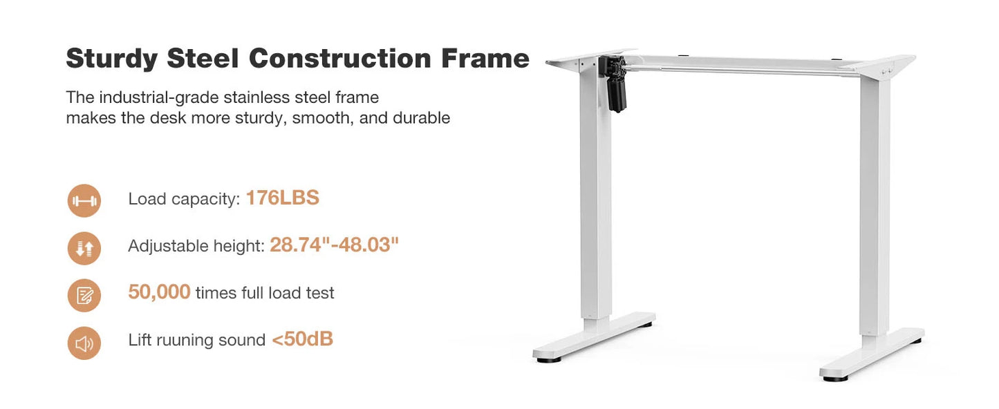 Electric Standing Desk 40x24 Height Adjustable Sit-Stand Computer Table