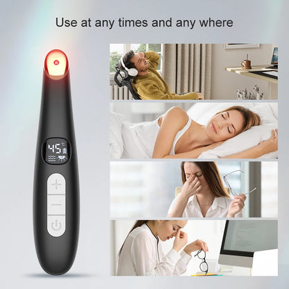 3-in-1 LED Eye Lift Wand: Heated Vibration Massager for Dark Circles & Puffiness