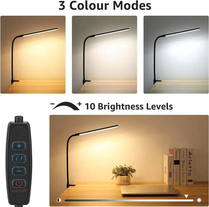 Dual-Head LED Architect Desk Lamp – Dimmable & Adjustable Office Lighting
