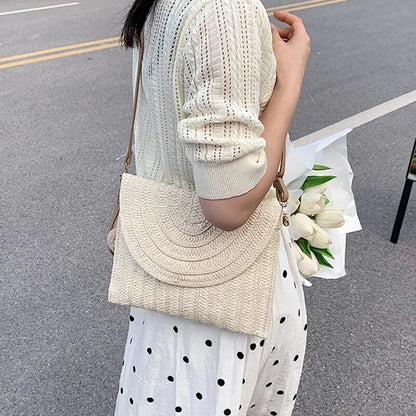 Luxury Woven Straw Beach Clutch